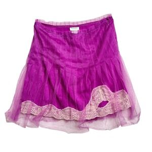 VTG Y2K Rodarte Target Neon purple pink skirt lace‎ soft girl scene cosplay M